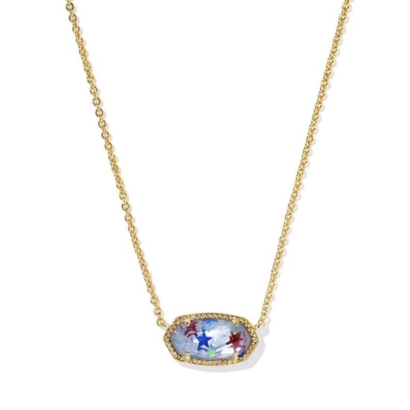 Kendra Scott Jewelry - Kendra Scott Elisa Pendant Necklace Stars Red White Blue Illusion NEW